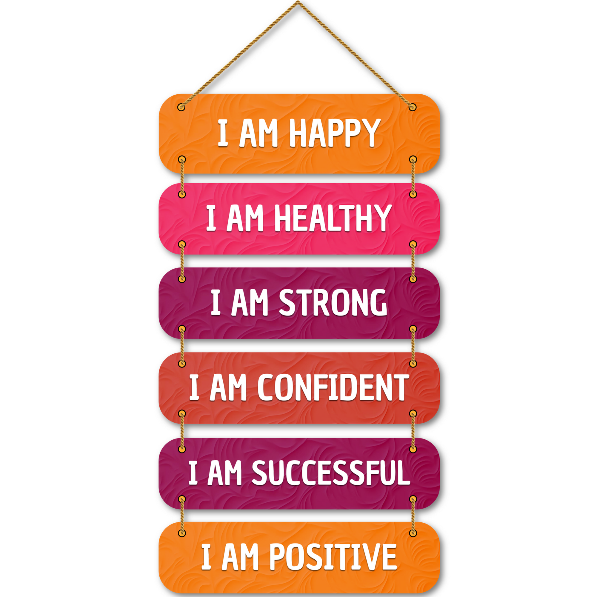 I Am Affirmations Wall Hanging – Motivational Wooden Plaque for Positivity & Mindfulness – Colorful MDF Home Decor